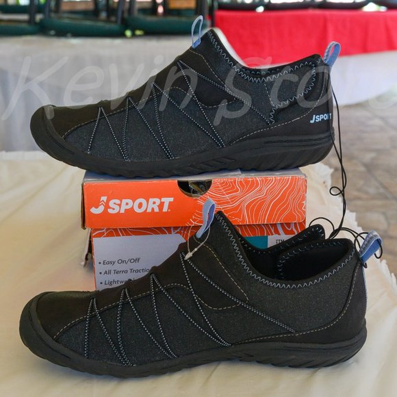 size 10 Black/Blue Jsport‎ Women’s Slip On shoes - Picture 5 of 9